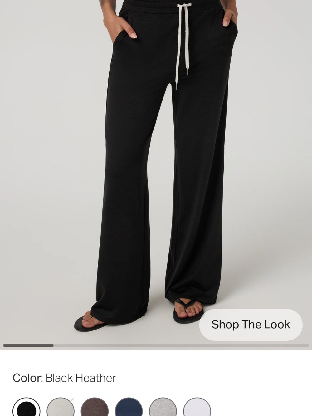 Vuori Black Wide-Leg Drawstring Pants